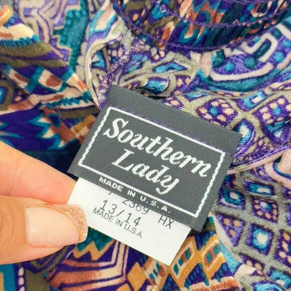 Vintage 90s Southern Lady Women Size L Rayon Elastic Waist Pleated Front Shorts - Picture 12 of 12